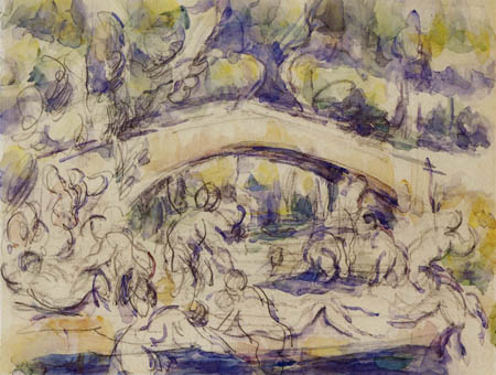 Paul Cézanne (Cezanne) - Bathers under a bridge