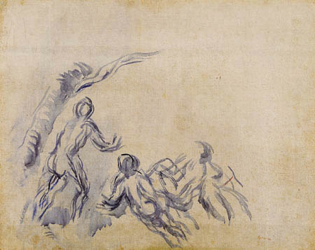 Paul Cézanne (Cezanne) - Skizze mit Badenden
