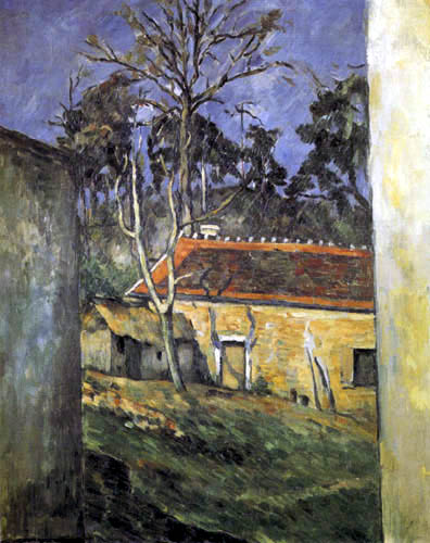 Paul Cézanne (Cezanne) - Un patio de la granja en Auvers