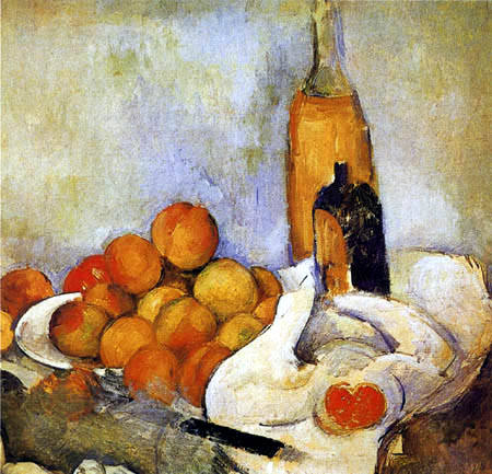 Paul Cézanne (Cezanne) - Still life with bottle and apples
