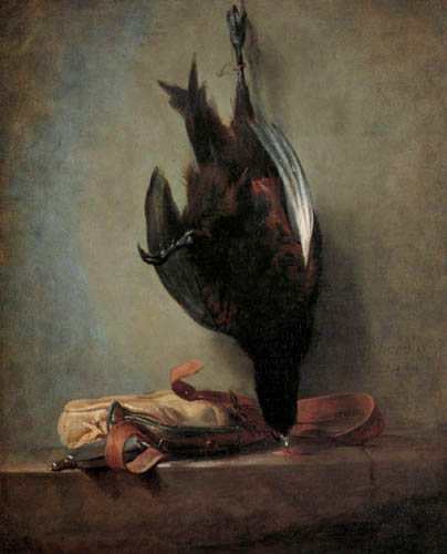 Jean-Baptiste Siméon Chardin - A Dead Pheasant and Hunting Bag