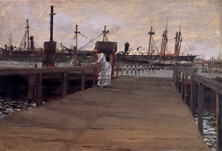 William Merritt Chase - Femme à le dock