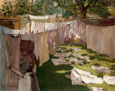 William Merritt Chase - Jour de lavage à Brooklyn