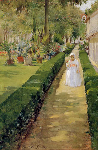 William Merritt Chase - Enfant sur un jardin