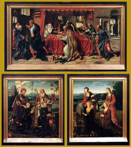 Joos van Cleve - Triptych with the Death of the Virgin