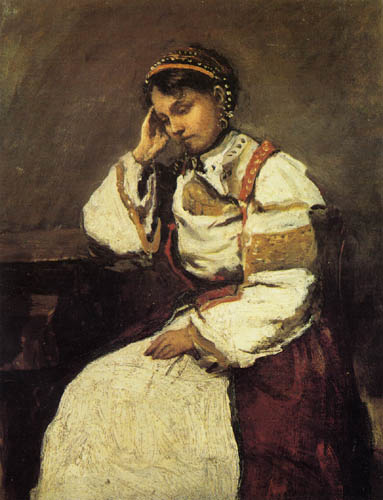 Jean-Baptiste Corot - The dreaming gypsy