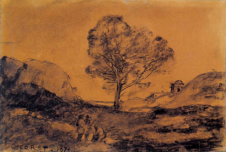Jean-Baptiste Corot - Südliche Landschaft mit grossem Baum