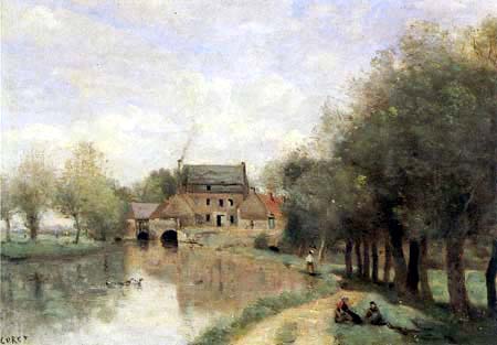 Jean-Baptiste Corot - Arleux-du-nord, Le moulin Drocourt sur la sensée