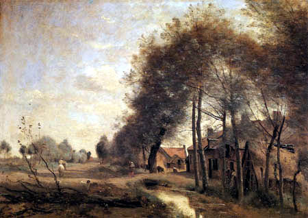 Jean-Baptiste Corot - Die Strase von Sin le Noble, Douai