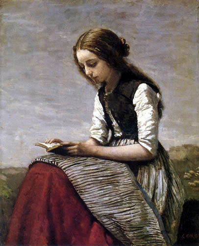 Jean-Baptiste Corot - Reading woman