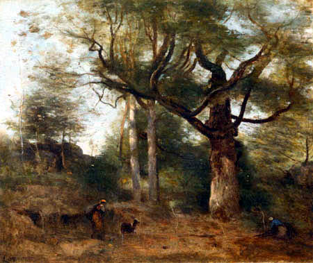 Jean-Baptiste Corot - Fontainebleau, Les chênes de Mont Ussy