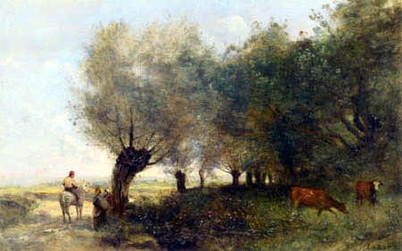 Jean-Baptiste Corot - Willows at the Pointe de l'île