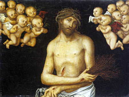 Lucas Cranach the Elder - Man of Sorrows with Angels