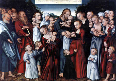 Lucas Cranach the Younger - Christ Blessing the Children