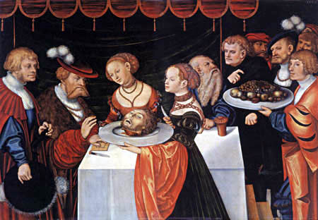 Lucas Cranach le Jeune - Salomé avec la tête de Jean le Baptiste