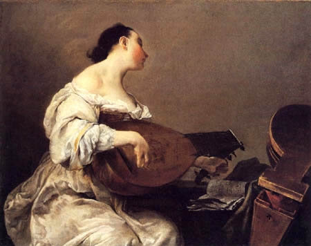 Giuseppe Maria Crespi - Bildnis einer Frau mit Laute