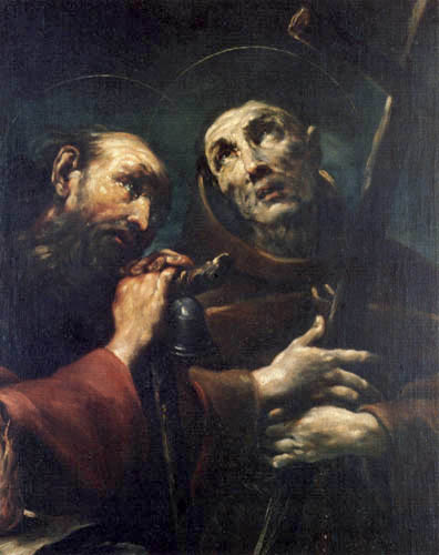 Giuseppe Maria Crespi - Los Santos  Antonio Abate y Pietro di Alcantara