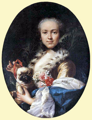 Luigi Crespi - Portrait d'une dame avec chien