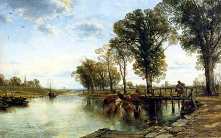Thomas Creswick - La orilla de Trent