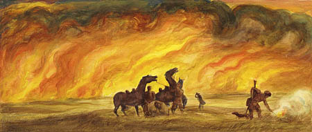John Steuart Curry - The Prairie Fire