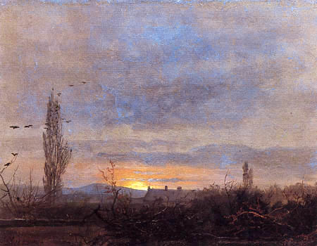 Johan Christian Dahl - Dresde au soleil couchant
