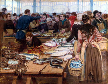Édouard-Jean Dambourgez - Fish Auction at Les Halles