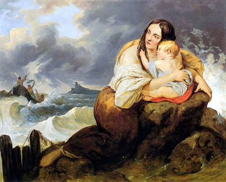 Josef Danhauser - The Wife of the Fisherman with Child