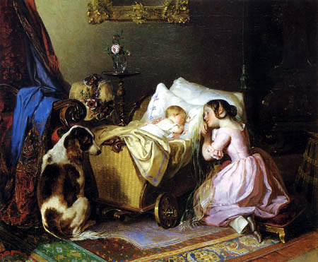 Josef Danhauser - Deux enfants dormant