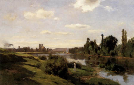 Charles-François Daubigny - La Ribera de la Seine, Mantes