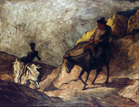 Honoré Daumier - Don Quichotte dans les montagnes