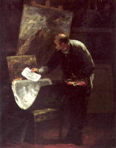 Honoré Daumier - eintre feuilletant un carton à dessins