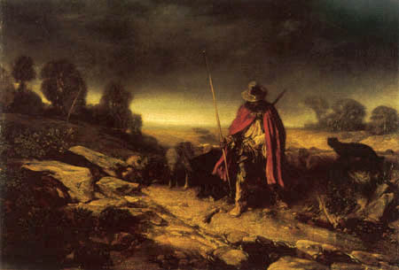 Alexandre Gabriel Decamps - Un berger avec son troupeau