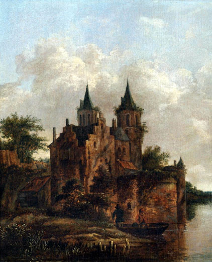 Cornelis Gerritsz. Decker - Old castle on water