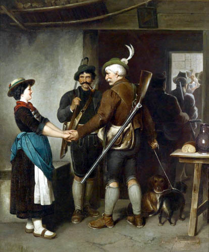 Franz von Defregger - Adieu de chasseurs