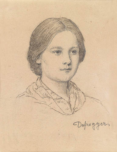 Franz von Defregger - Portrait d'une jeune paysanne