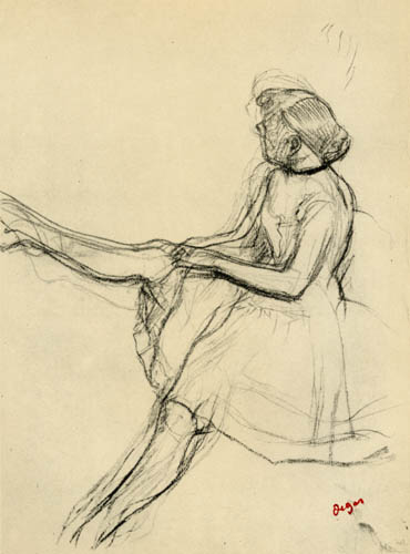 Edgar (Hilaire Germain) Degas (de Gas) - Tänzerin, ihr Trikot richtend