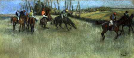 Edgar (Hilaire Germain) Degas (de Gas) - Jinetes ante la raza