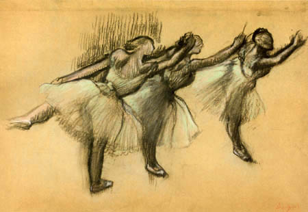 Edgar (Hilaire Germain) Degas (de Gas) - Three dancers