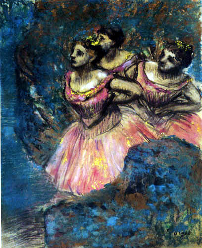 Edgar (Hilaire Germain) Degas (de Gas) - Trois danseuses rouges