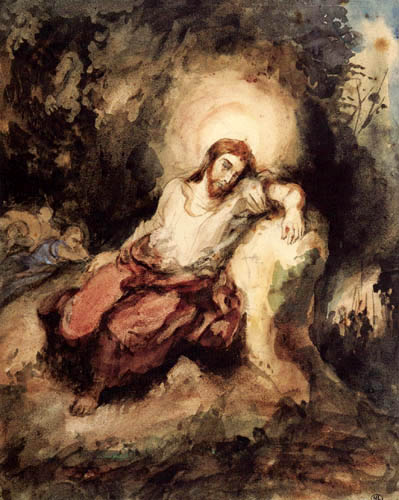 Eugene Delacroix - Christ à Mont des Oliviers
