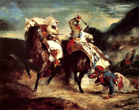 Eugene Delacroix - Kampf zwischen dem Giaour und Hassan