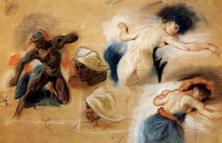 Eugene Delacroix - Studien zu 'Der Tod des Sardanapal'