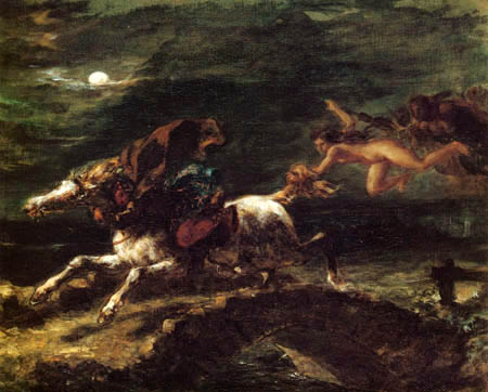 Eugene Delacroix - Tam o´Shanter is pursued by witches