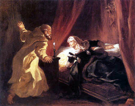 Eugene Delacroix - Reine Christina et Sentinelli
