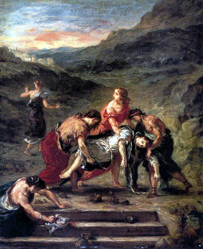 Eugene Delacroix - Saint Stephen and his disciples