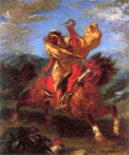 Eugene Delacroix - Un cavalier Arabe au galop