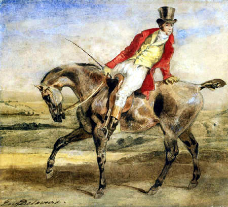Eugene Delacroix - Gentleman sur un cheval brun