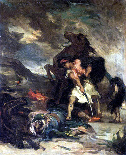 Eugene Delacroix - Escena de la batalla