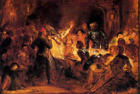 Eugene Delacroix - El asesinato del obispo de Lieja, boceto