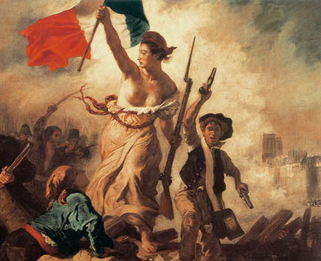 Eugene Delacroix - La Libertad dirige a la gente, Detalle